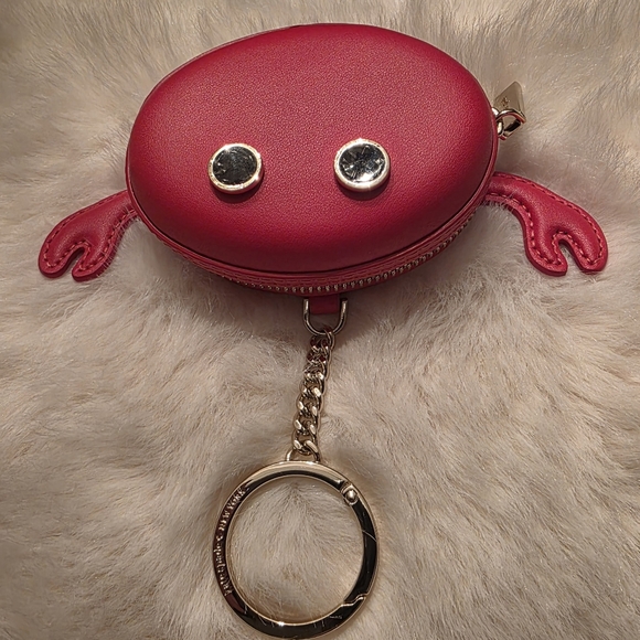 Kate Spade Red 🦀 Crab Coin Purse 🦀 Keychain Bag Charm - Picture 4 of 10